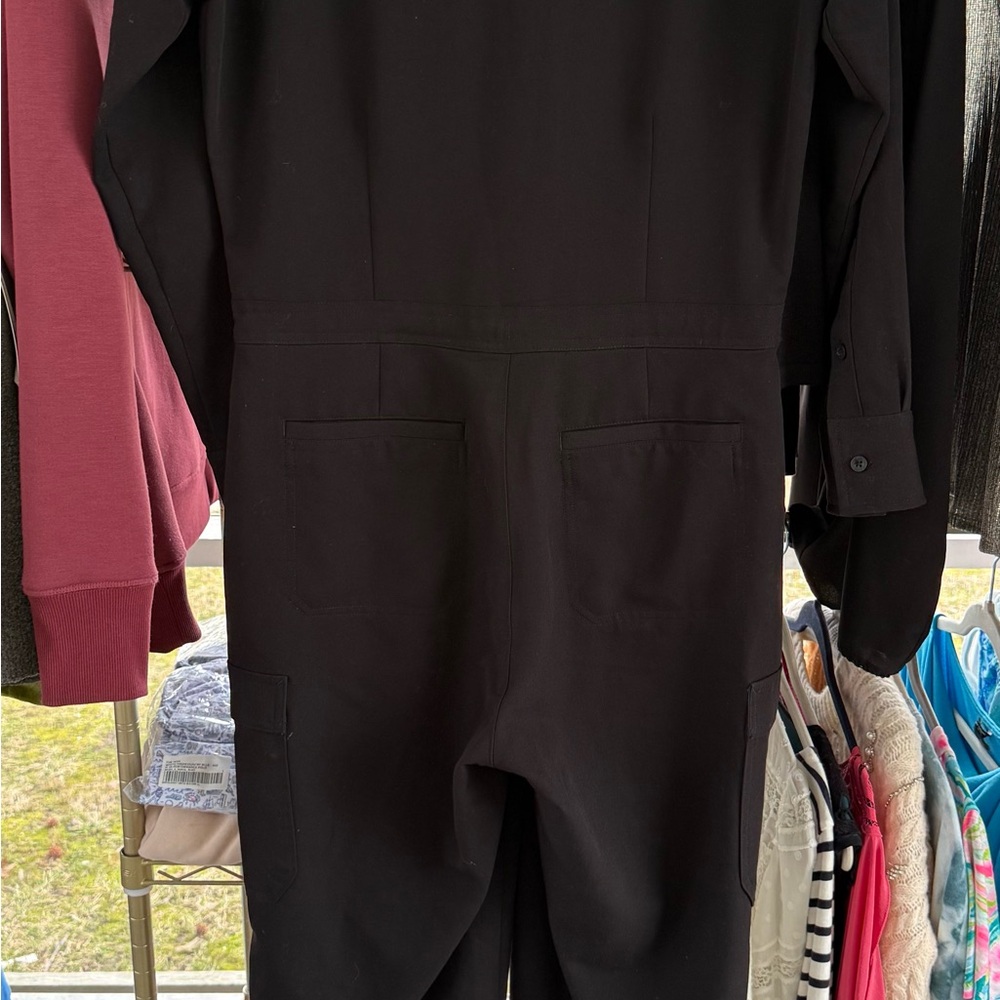 Figs Black Jumpsuit with White Drawstring - Picture 2 of 3